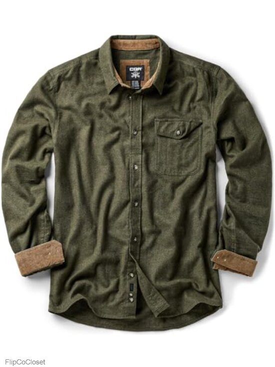 Other - Men's 100% Cotton Button Down Flannel Shirt Long Sleeve Brushed Casual